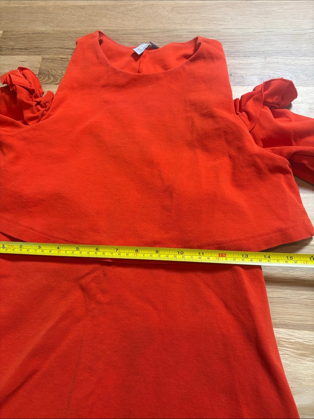ASOS Orange Cold-Shoulder Ruffle Nursing Top Women’s 4 - Picture 11 of 15